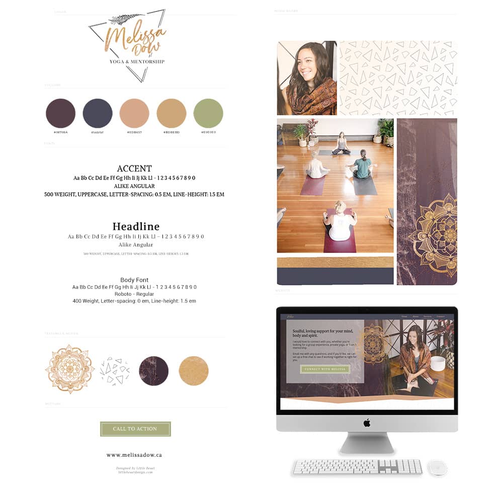 Melissa Dow brand style guide | by Tracy Raftl Design