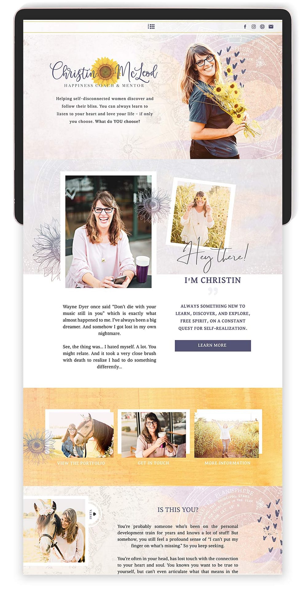 Image of Christin McLeod's Website by Tracy Raftl Design