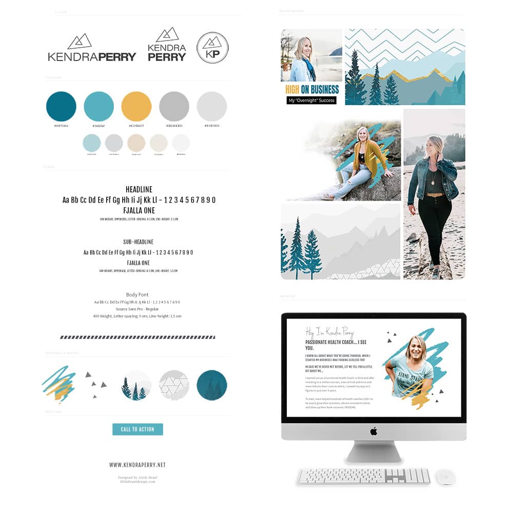 Kendra Perry's brand style guide designed by Tracy Raftl